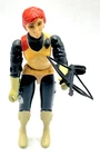 Vintage 1982 Straight Arm G I Joe SCARLETT Figure with Crossbow - read