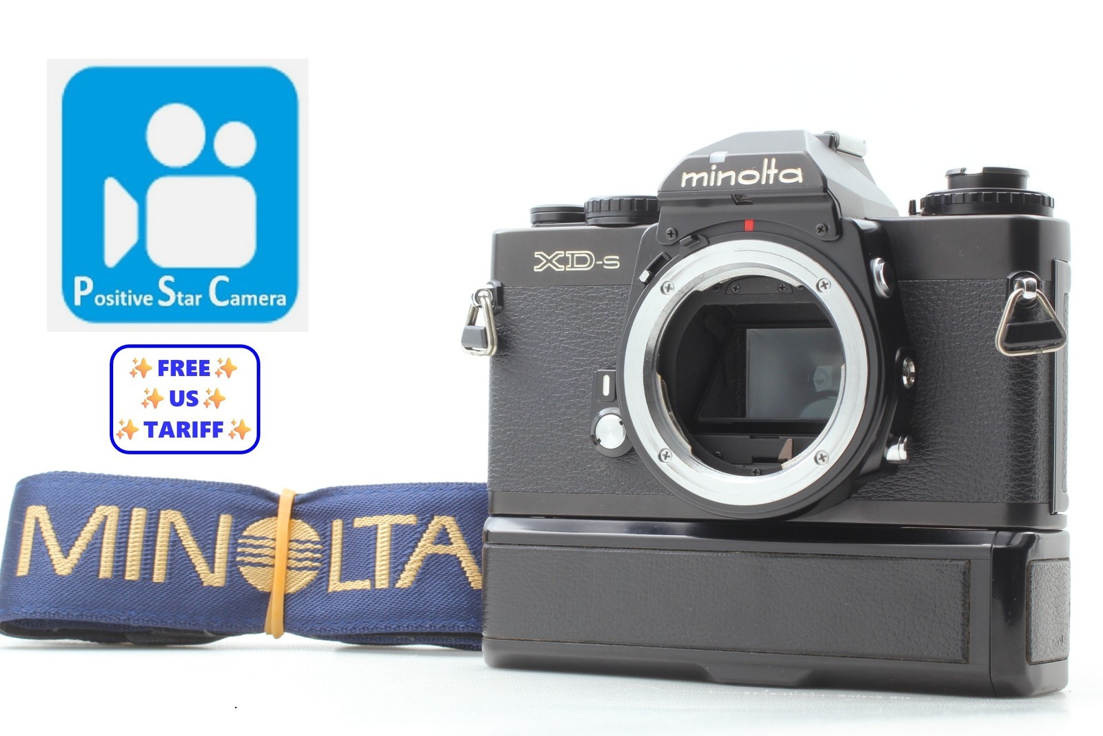 w/Auto Winder D🎦👀✨MINT✨ Minolta XD-S Black Film Ca