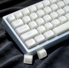 1 PCS White Jade Double Shot PBT Keycaps Jelly Set Fits 60 /65 /75 MX Layout