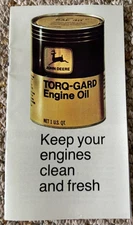 John Deere TORQ-GARD Engine Oil For 1972 Pocket Brochure FCCA25