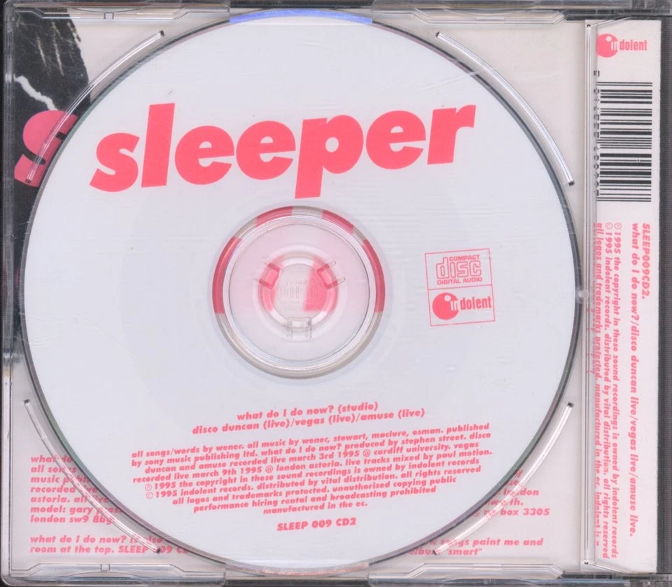 Sleeper What Do I Do Now? CD UK Indolent 1995 single. CD2. Has info sticker on - Bild 2 von 2