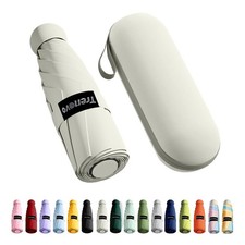 Travel Mini Compact Folding Umbrella with Case - UV Sun Rain Protection, Li...