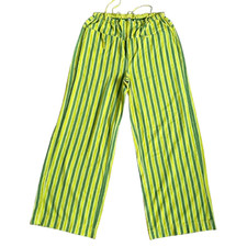 Free People Hudson Trousers Canyon Stripes Size W30 L32 Green Yellow DrawStrings