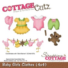 Fustelle Big Shot Sizzix Cottage Cutz 4x4 Baby Girls Clothes