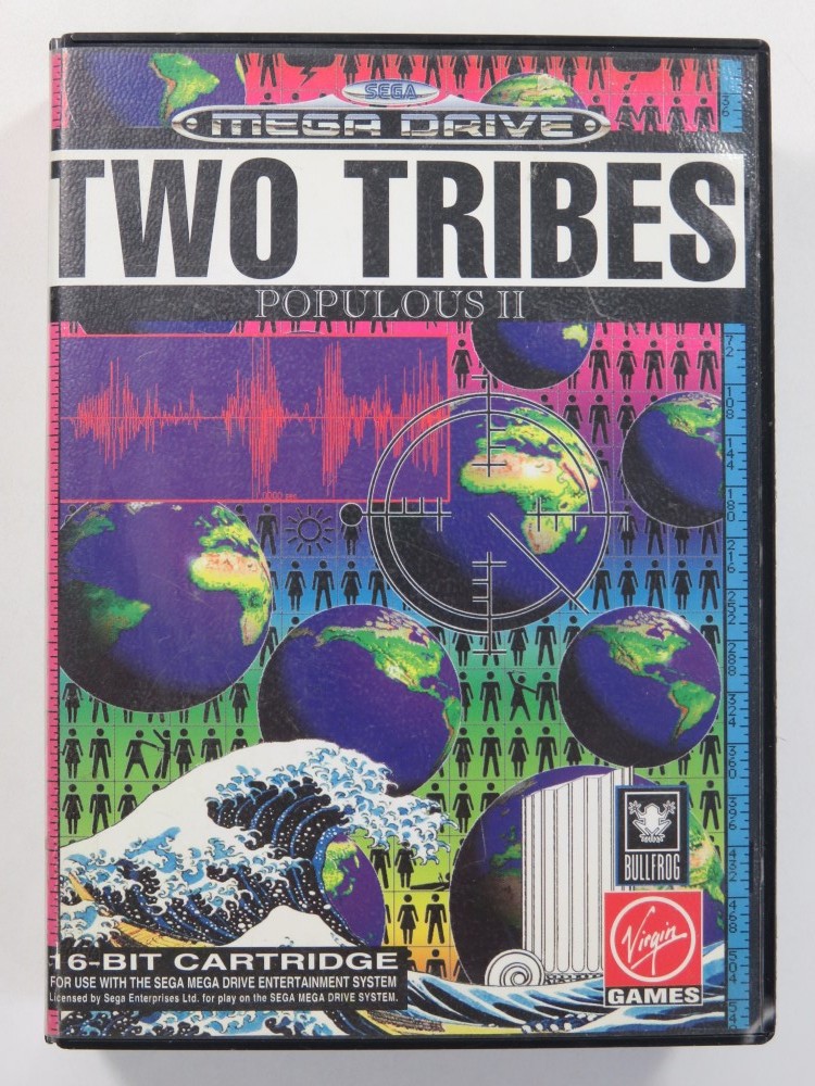 TWO TRIBES - POPULOUS II SEGA MEGADRIVE PAL-EURO (COMPLETE - MANUAL DAMAGED)