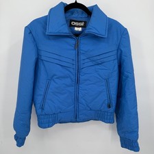 Vintage Ossi Skiwear Women's L Jacket Royal Blue Thinsulate Puffer Retro