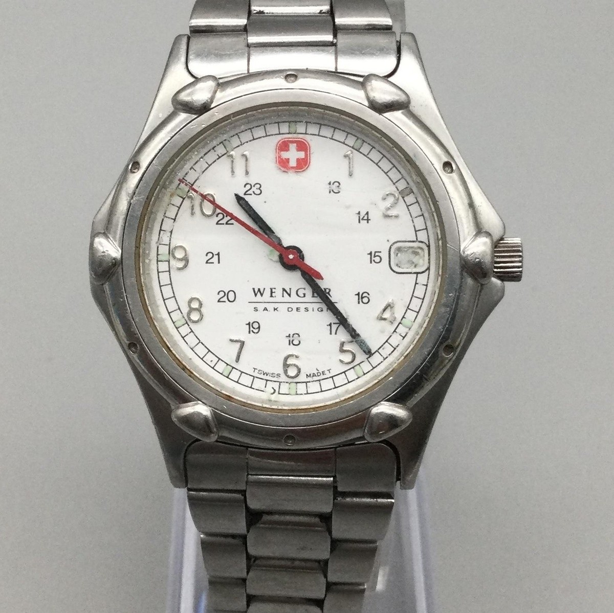 Wenger Swiss Army SAK Mens Watch 35mm Stainless Date NON WORKING