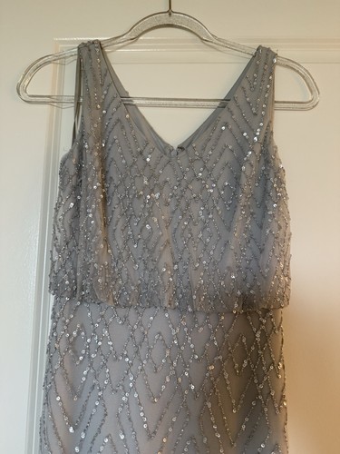 BHLDN Beaded Gown - Color Fog - Size 0 - Afbeelding 2 van 5