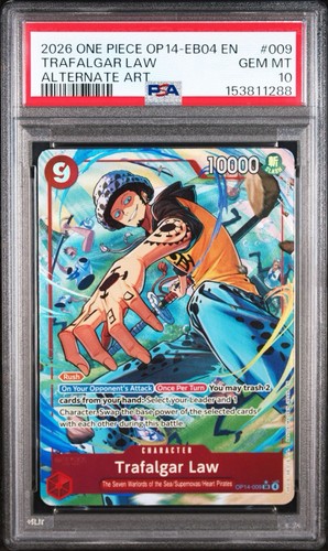 Trafalgar Law (Alternate Art) graded PSA 10 for sale on eBay