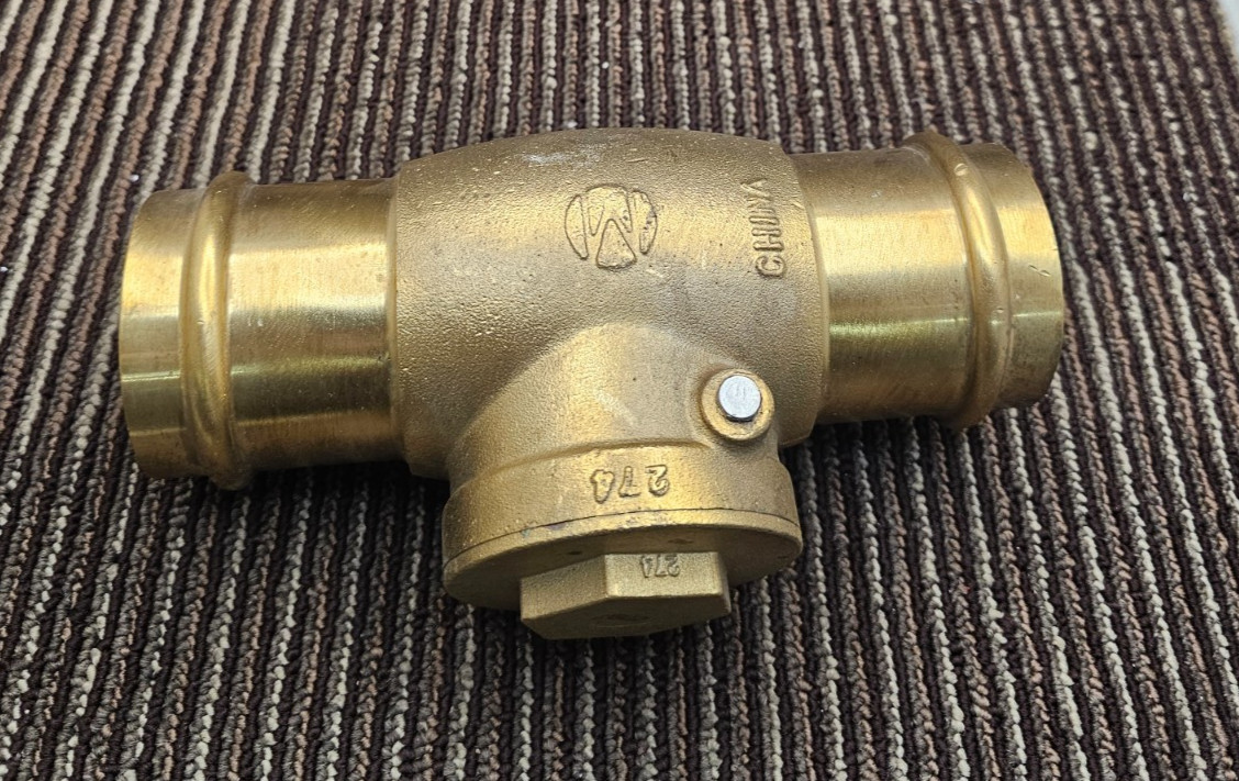 2-Inch Brass Press Swing Check Valve Replacement 200 WOG 7" OAL
