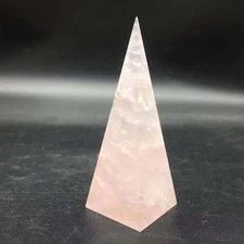 Natural Pink/Rose Quartz Crystal Gemstone Hexagonal Pyramid Healing Decorate 1Pc
