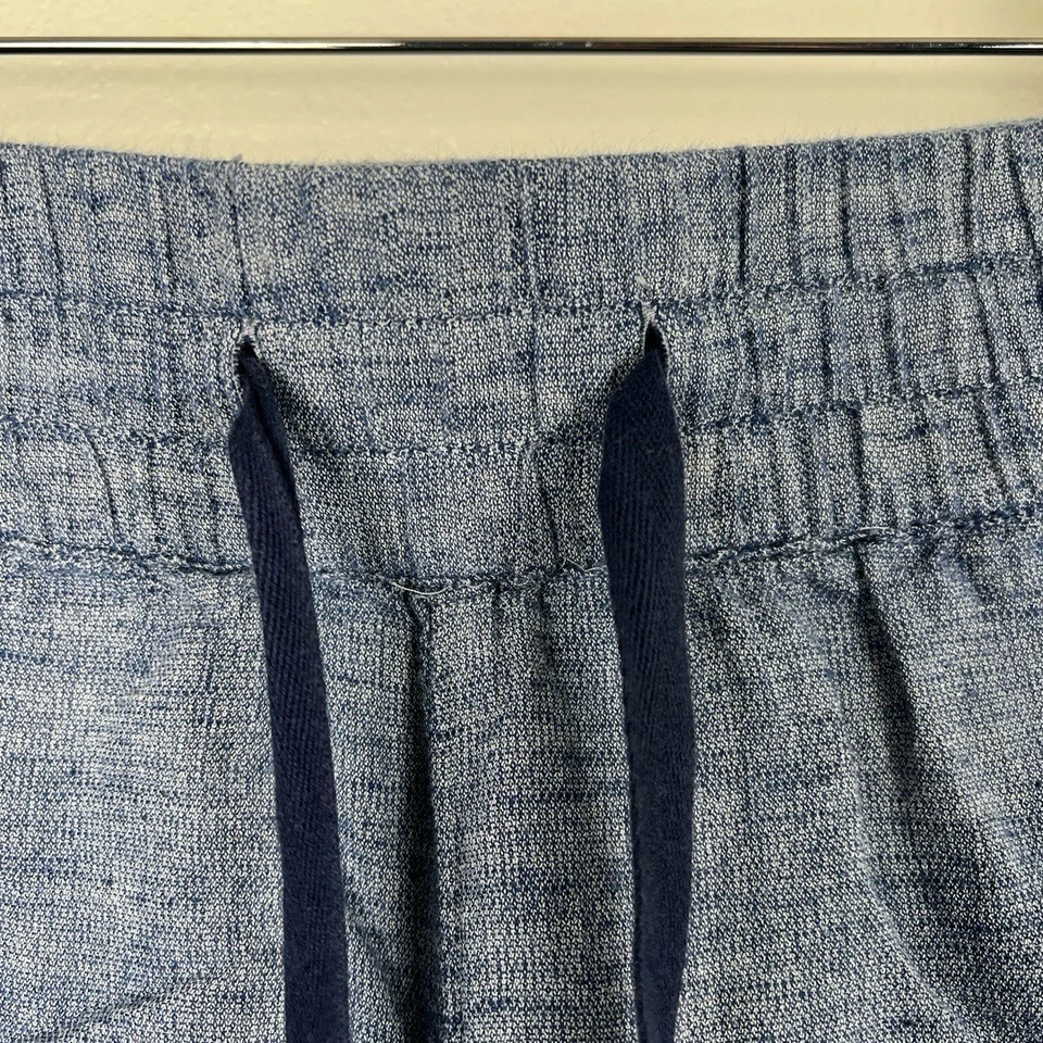 Ann Taylor Shorts Womens Petite Medium Blue Linen Blend Embroidery Drawstring - Image 4 of 4