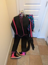 Pink Sport Womens Wetsuit Large One Piece With Booties  Under Suit