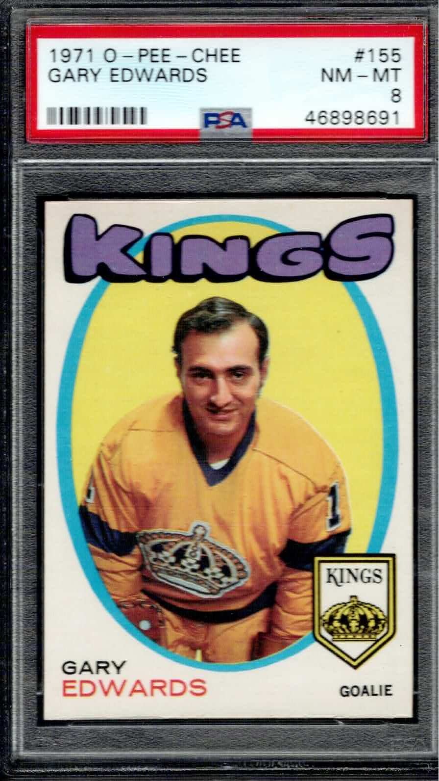 Gary Edwards #155 Hockey Cards 1971 O-Pee-Chee trading card — raw and PSA graded price guide