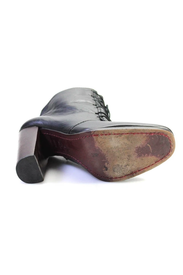 Botines Elizabeth and James para mujer de cuero con cordones negros talla 8,5 medianos Foto 4 de 4