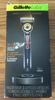 Gillette Labs Heated Razor w/ Magnetic Charging Dock, 4 Blade Refills - NO CASE