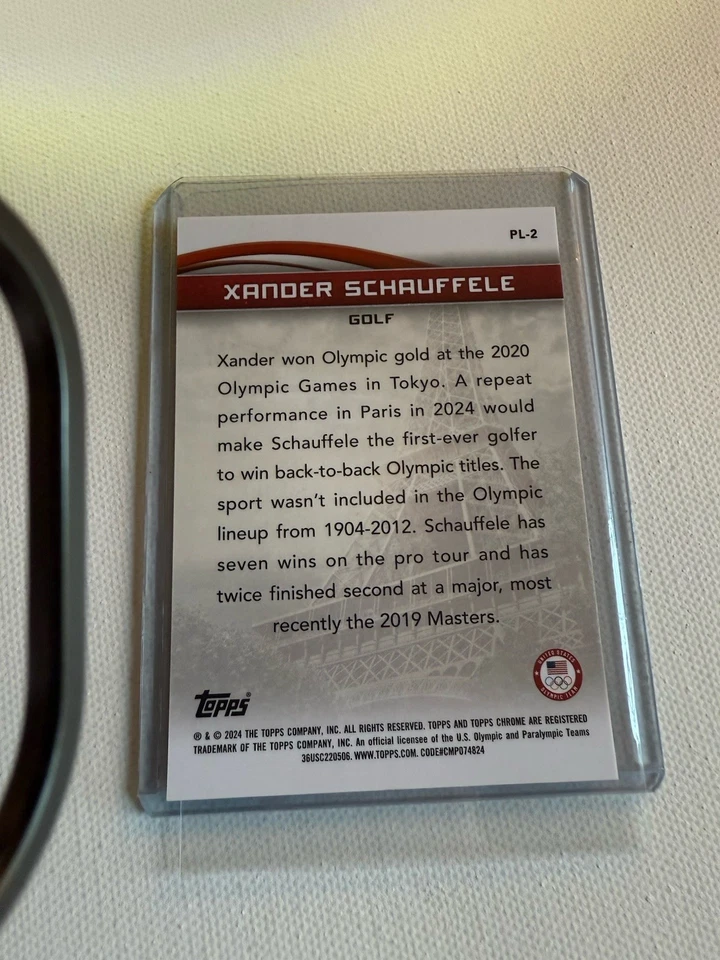 2024 Topps Chrome US Olympic Xander Schauffele USA Golf RC #d /76 RARE SP Hot! - Image 3 of 3