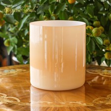 Crystal Soul 6-9 Inch 432hz Glazed Orange Alchemy Crystal Singing Bowl