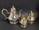 Lunt Sterling Silver William & Mary Teapot Creamer Sugar & Lid Set 701 702 703
