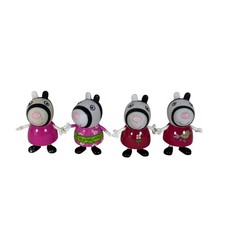 Peppa Pig Zoe Cebra Family Friends Figuras Lote de 4 Jazwares 2003 Vestido Rosa Rojo