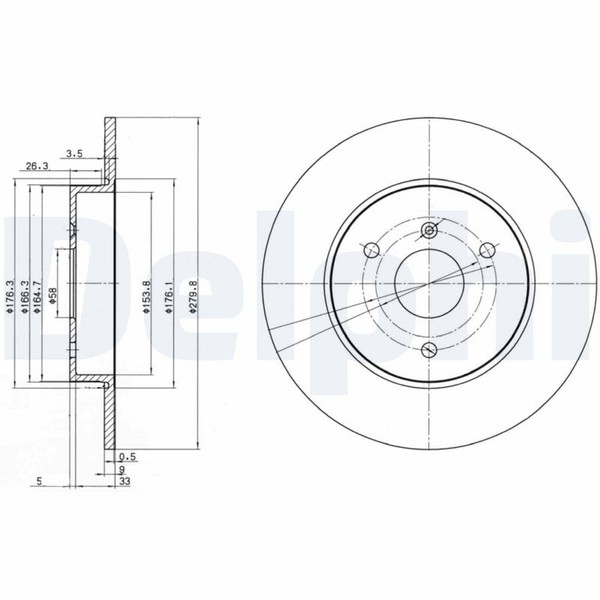 2X Bremsscheibe Delphi BG3526 FüR Smart Fortwo 450 City Crossblade 451 Roadster-image