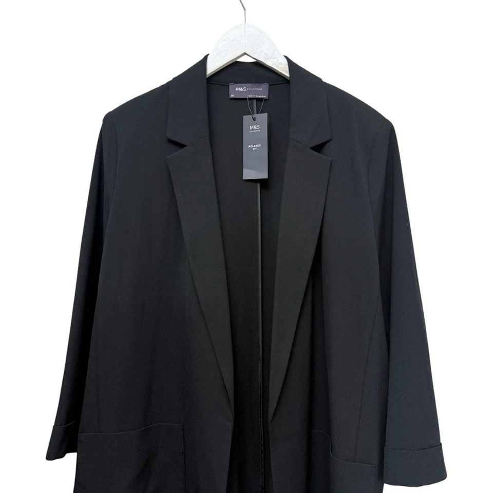 M&S Collection 黑色西装外套 16 码男友夹克开襟全新带标签 Marks Spence — 第 2/4 张图片