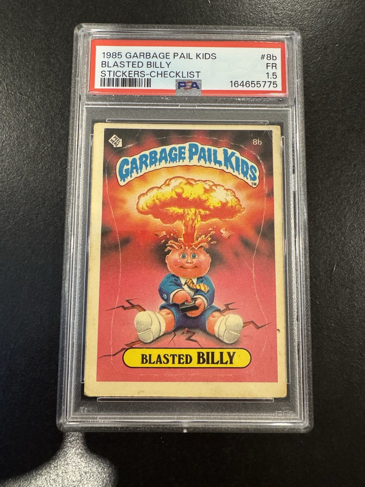 Topps 1985 Garbage Pail Kids Sticker Checklist Blasted Billy #8b PSA 1.5
