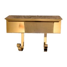 Vtg Mailbox Solid Brass Wall Mount Dated 1995 Shiny Gold Mail Box Sleek MCM A+!
