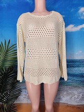Nwt Cupshe Women's Beige Swimsuit Crochet Cover Up Tunic Size Medium..