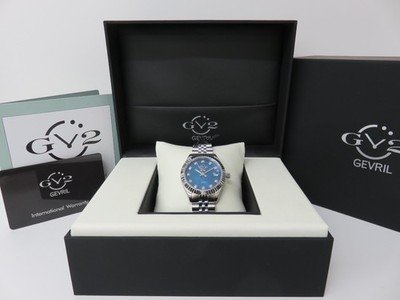 GV2 by Gevril Women's Naples 12409 Swiss Quartz Blue MOP Dial