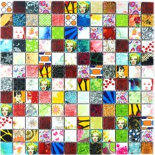 Ceramica Mosaico Colorato Specchio Piastrelle Cucina Bagno Doccia 18D-1605 I 10