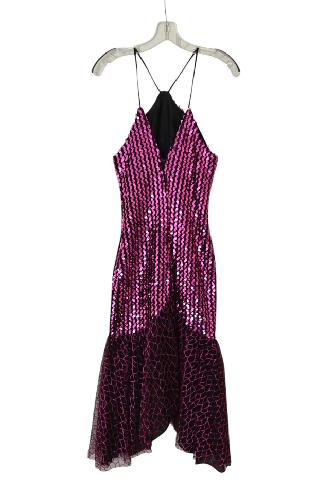 Vestido midi sin mangas Leaf Samir de colección para mujer 5/6 pequeño rosa lentejuelas Y2K años 90 San Valentín Foto 2 de 4