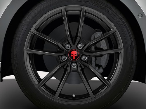 4 x 70mm Silicone Stickers For Wheel Center Centre Hub Caps Badge Skull Red - Picture 2 of 4