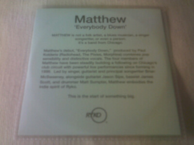 MATTHEW - EVERYBODY DOWN - 11 TRACK PROMO CD ALBUM