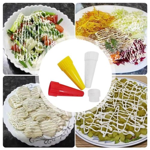 3 piezas de salsa para barbacoa punta de tubería salsa reutilizable rociante grado ensalada aderezo comida K7T0 - Imagen 8 de 10