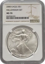 2000 American Silver Eagle Millennium Set NGC MS70