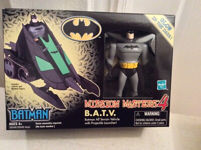2002 Hasbro Mission Masters4 B.A.T.V (Glows-In-Dark) w/ 5'' Batman Action Fig.