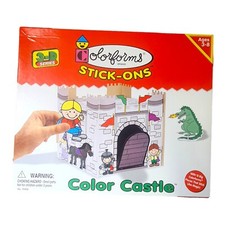 Colorforms Stick-Ons Color Castle 3D Knight Dragon Horse Doll Building Vtg Toy F