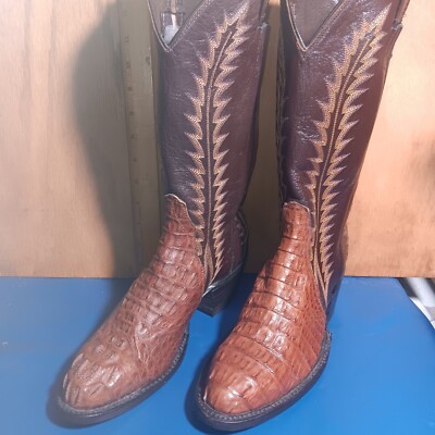 Womens cowboy boots Cowtown exotic Brown L, emb U sz:7 B  item: s2470