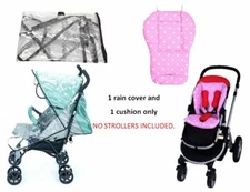 Pink Blue Polka Dot Cushion Rain Cover Set for Orbit Baby Infant Girl Strollers