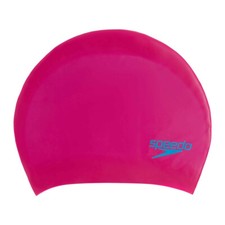Image of SPEEDO JUNIOR SWIM CAP SILICONE MOULDED KIDS SWIMMING HAIR PROTECTION 6-14 YEARS