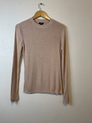 Halogen X Atlantic Pacific Pullover Ribbed Sweater Metallic Pink Size 1