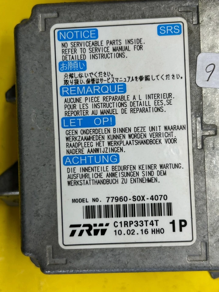 2002-2004 HONDA ODYSSEY A!R BAG COMPUTER CONTROL MODULE OEM 77960-s0x-4070 - Изображение 2 из 4