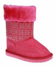 BEBE Fuchsia Faux Fur Trim Logo Pink Winter Boots Little Kids Size 13 52 A2207