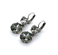 Earrings By Mariana Woman Beautiful Black Diamond Swarovski Crystals