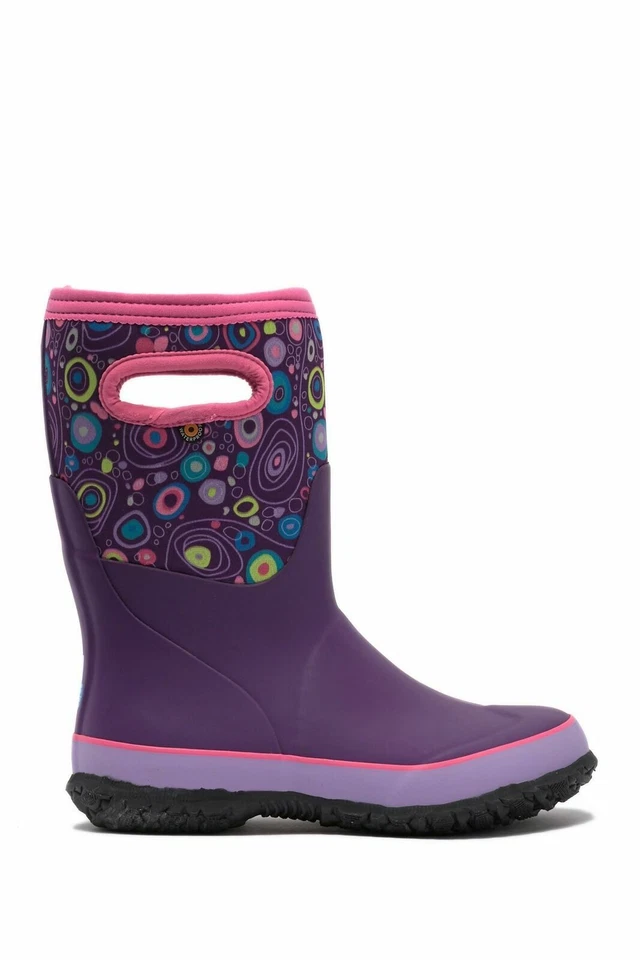 Bogs Baby девочек водонепроницаемый дождя ботинки захват круг размер США 7,8,9,12 фиолетовый мульти - Изображение 3 из 4