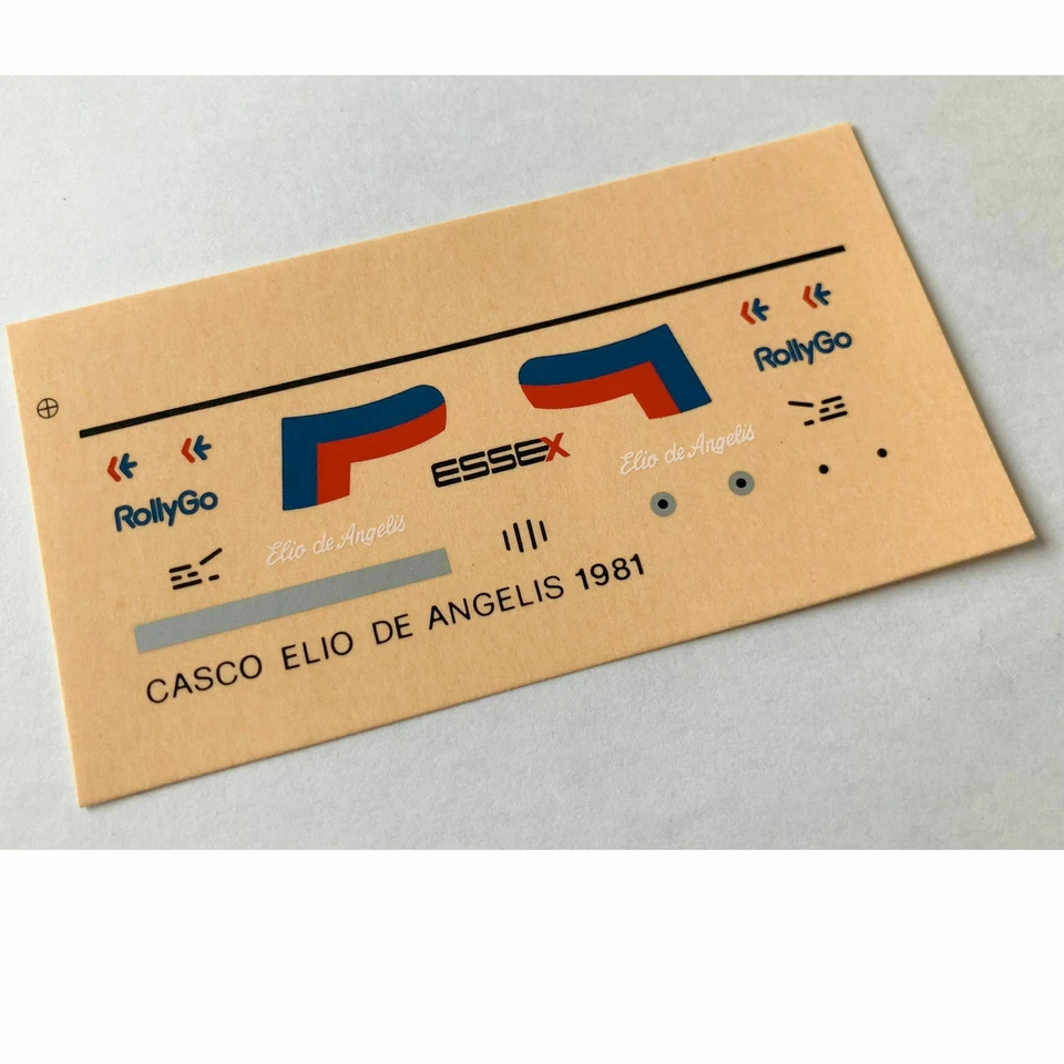 Decals 1.12 1/12 helmet elio de angelis driver car auto FDS Automodelli  - Immagine 2 di 2