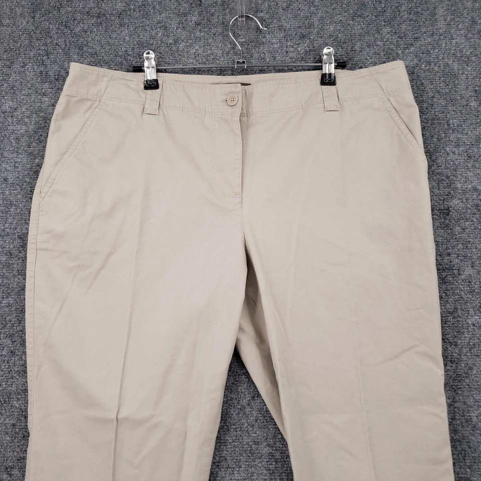 Tommy Bahama Pants Womens 14 Khaki Chino Straight Mid Rise Flat Front Stretch - Image 3 of 4