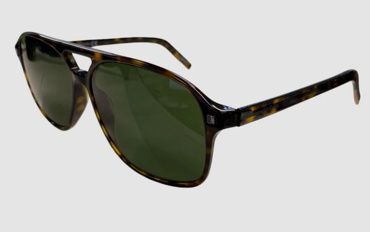 Ermenegildo Zegna Aviator Sunglasses SZ 3207 in Brown/Gold ZEGNA EYEWEAR Aviator-Style Two-Tone Titanium Sunglasses for  main image 4