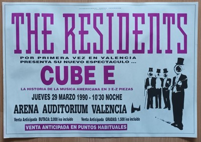 The Residents - Cube E ORIGINAL 1990 Spanish CONZERT POSTER Purple Black Art